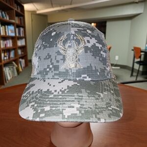 NBA Milwaukee Bucks Embroidered Camo Strap-on Cap Hat